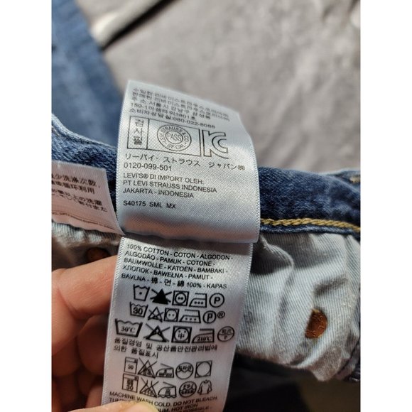 Levis 501 Button Fly Jeans Mens 36x28 Straight Leg Blue 5‎ Pocket Denim - Picture 7 of 9